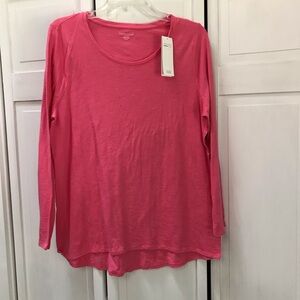 Eileen Fisher NWT 100% Organic Cotton, Pink, Long sleeve Top-= PL